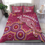 custom-personalised-maroons-rugby-bedding-set-kangaroo-indigenous-pattern-unique-version