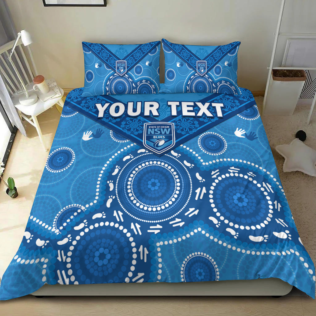 custom-personalised-nsw-blues-rugby-bedding-set-new-south-wales-aboriginal-dot-painting-unique-version