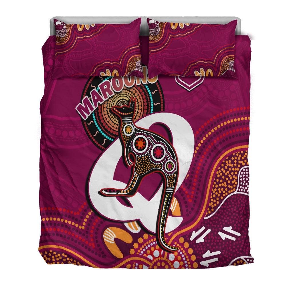 maroons-rugby-bedding-set-queensland-kangaroo-aboriginal-dot-paintings