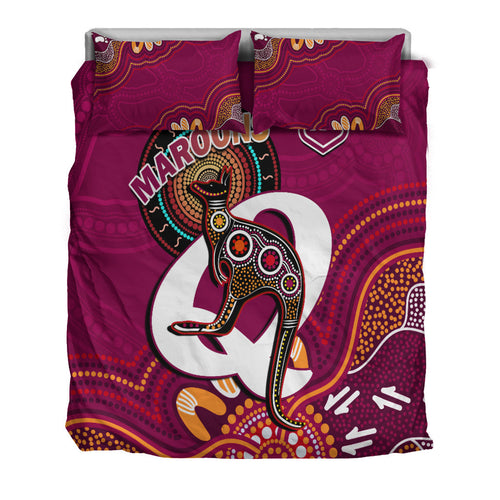 maroons-rugby-bedding-set-queensland-kangaroo-aboriginal-dot-paintings
