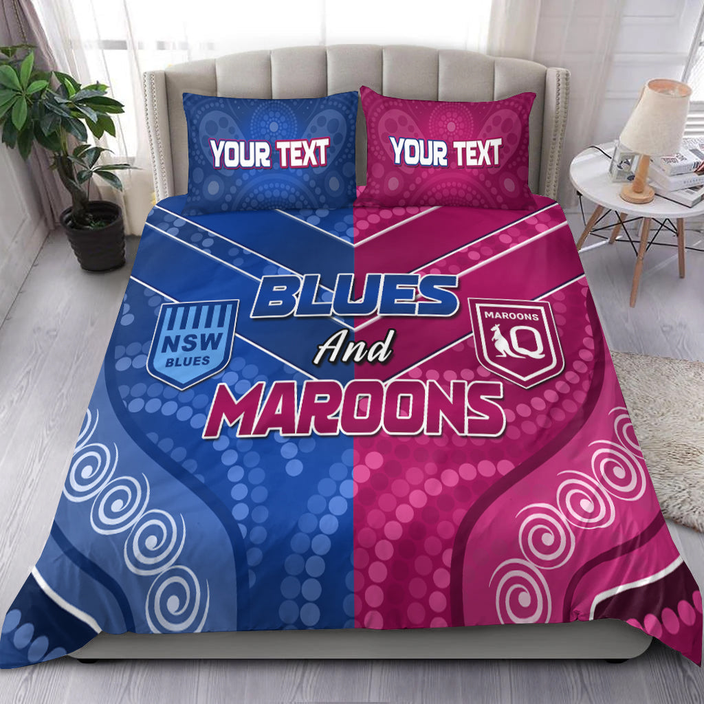 custom-personalised-blues-and-maroons-rugby-bedding-set-origin-nsw-combine-queensland-aboriginal-australian-lt13