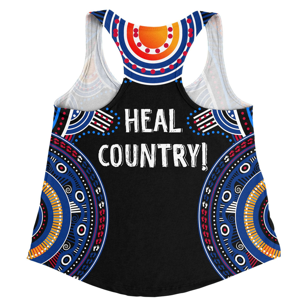 Australia Naidoc Week 2021 Women's Racerback Tank Black, Heal Country - Vibe Hoodie