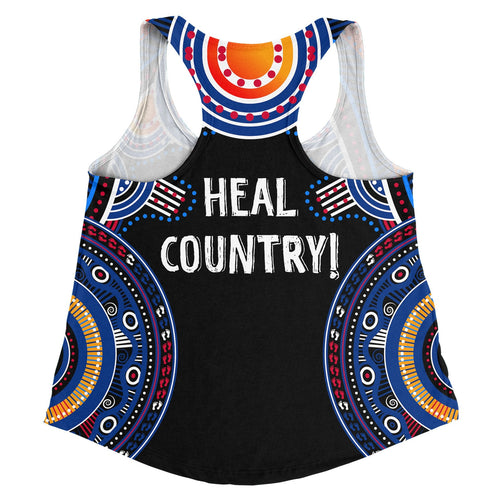 Australia Naidoc Week 2021 Women's Racerback Tank Black, Heal Country - Vibe Hoodie