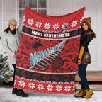 new-zealand-christmas-premium-blanket-paua-shell-silver-fern-meri-kirihimete