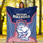 bulldogs-football-premium-blanket-western-doggies-aboriginal-art-ver02