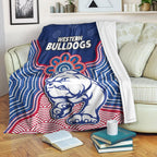 bulldogs-football-premium-blanket-western-doggies-aboriginal-art-ver02
