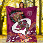 custom-personalised-maroons-rugby-premium-blanket-queensland-kangaroo-aboriginal-dot-paintings
