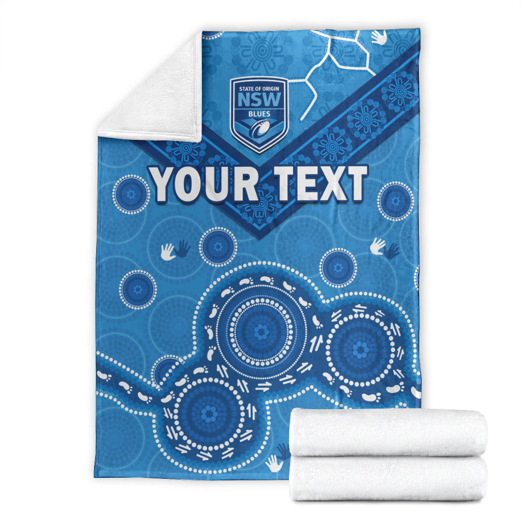 custom-personalised-nsw-blues-rugby-permium-blanket-new-south-wales-aboriginal-dot-painting-unique-version