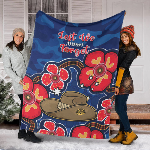 australia-anzac-premium-blanket-lest-we-forget-camouflage-mix-aboriginal-poppies-and-slouch-hat