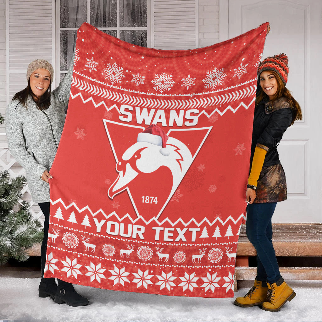 custom-personalised-swans-football-christmas-premium-blanket-sydney-indigenous-merry-xmas