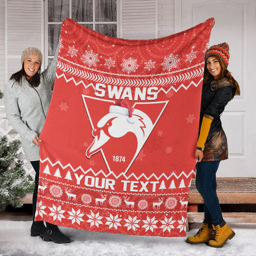 custom-personalised-swans-football-christmas-premium-blanket-sydney-indigenous-merry-xmas