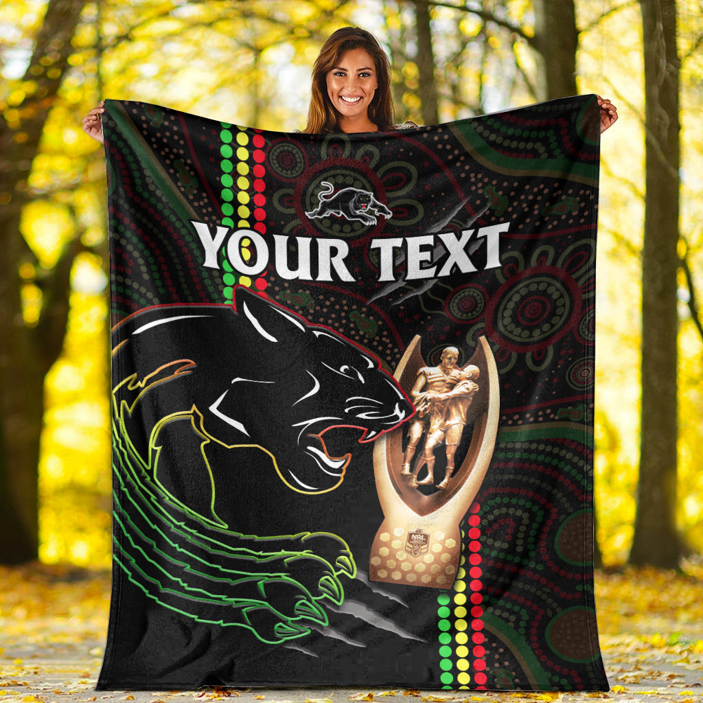 custom-personalised-panthers-rugby-permium-blanket-the-riff-2022-premiers-aboriginal-art