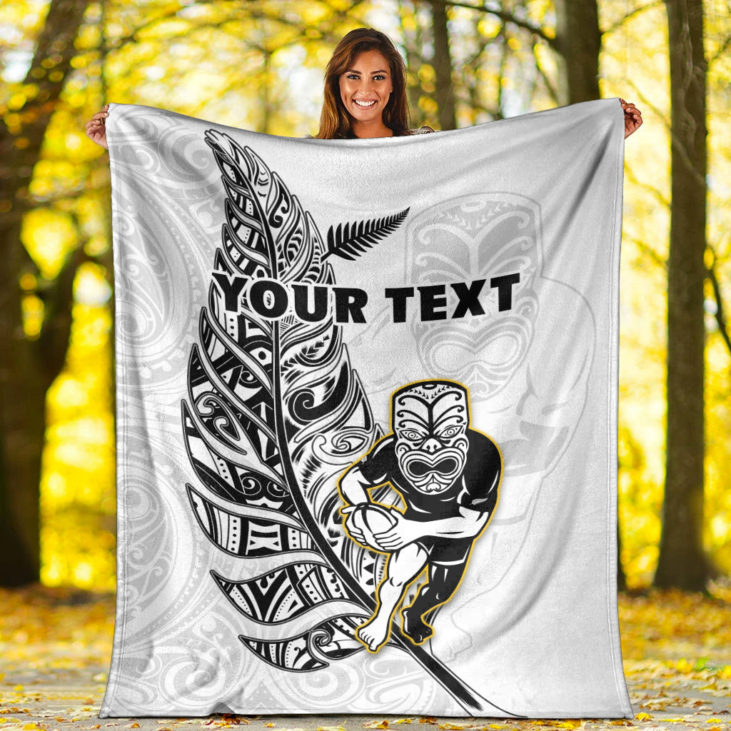 custom-personalised-new-zealand-silver-fern-rugby-premium-blanket-all-black-maori-version-white