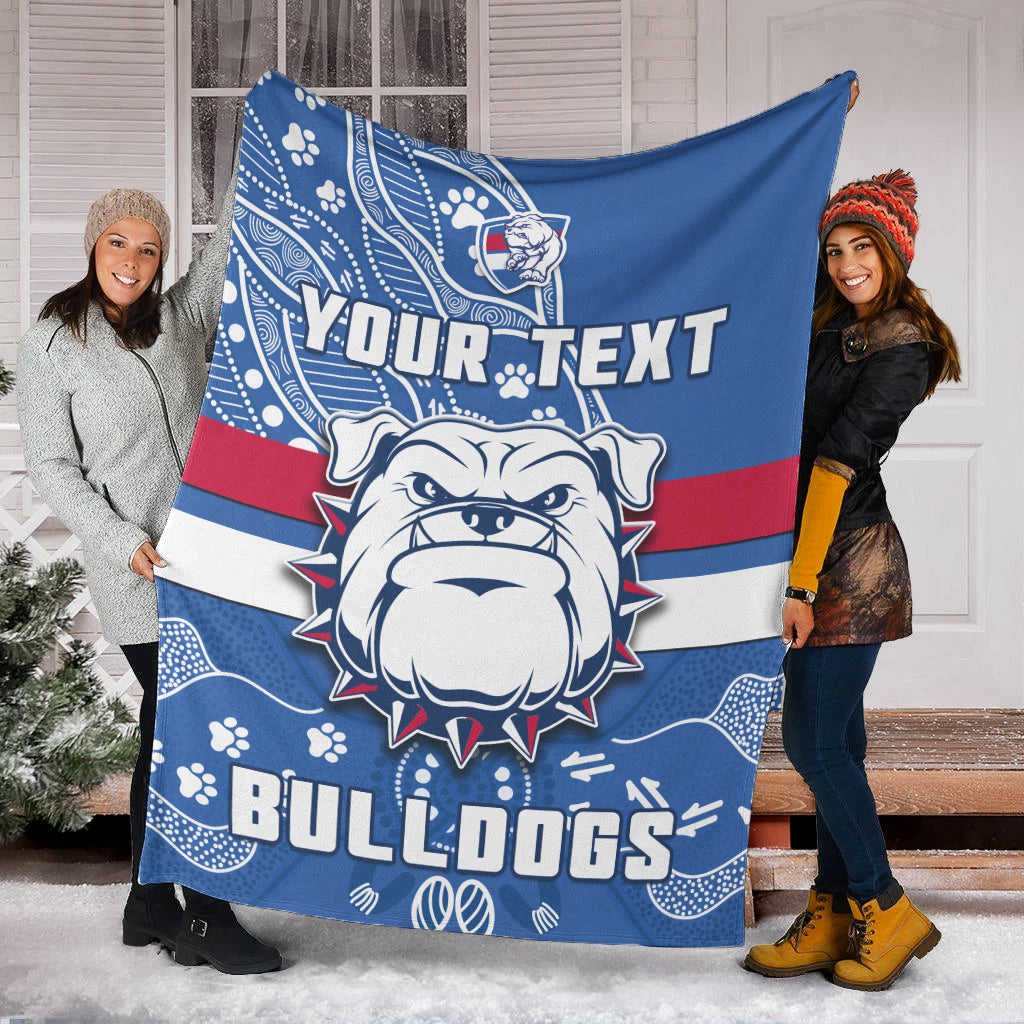 custom-personalised-bulldogs-football-premium-blanket-scraggers-1877-aboriginal-dot-painting-newest-version