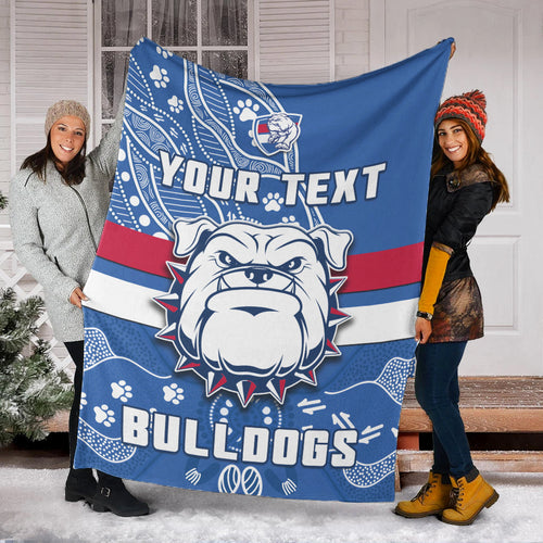 custom-personalised-bulldogs-football-premium-blanket-scraggers-1877-aboriginal-dot-painting-newest-version