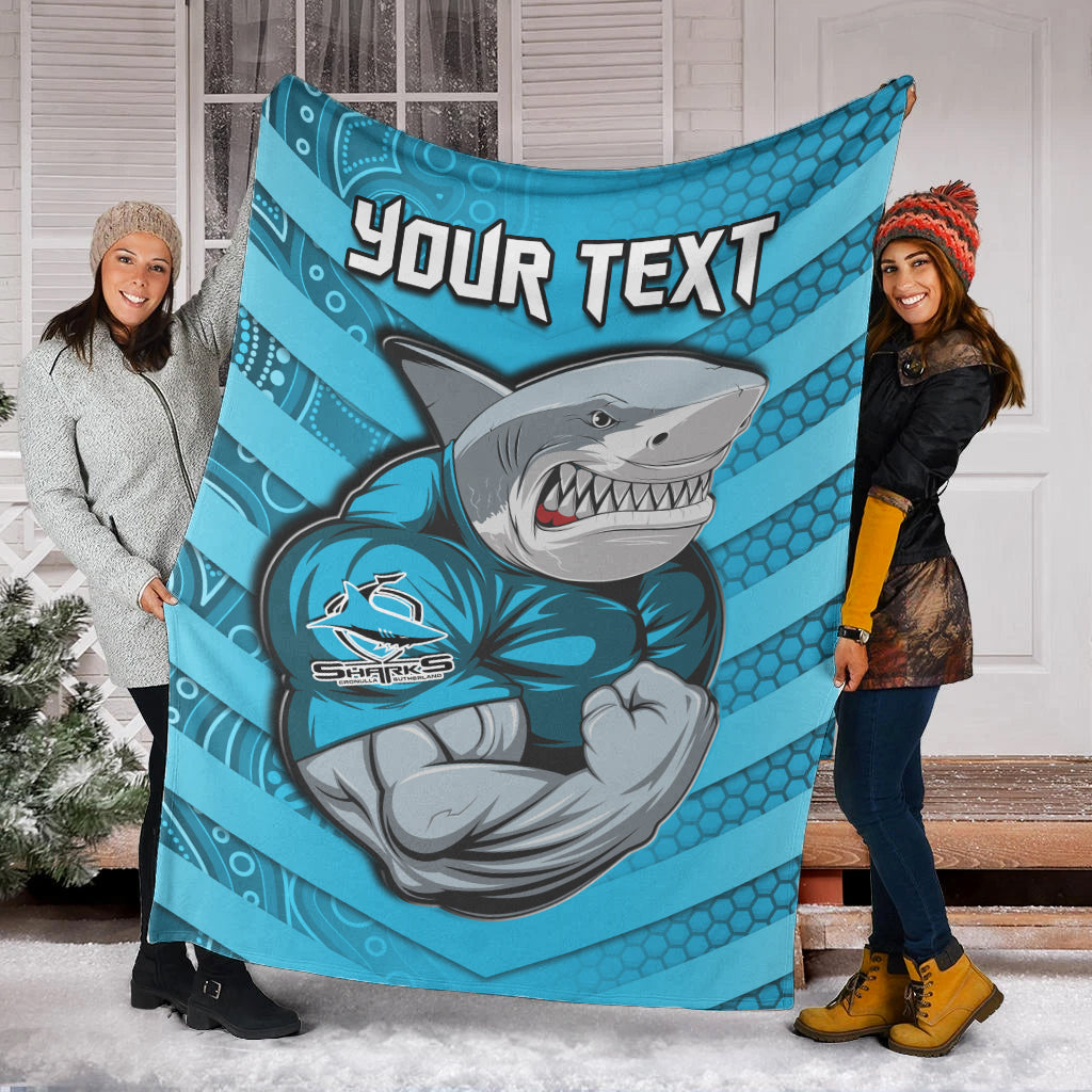 custom-personalised-sharks-rugby-premium-blanket-go-sharkies-aboriginal-sporty-version