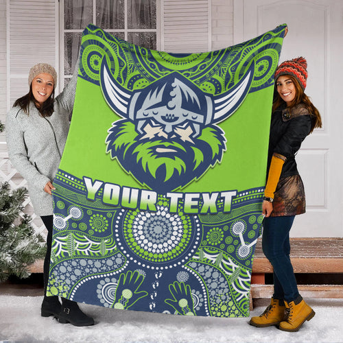 custom-personalised-raiders-rugby-premium-blanket-aboriginal-pattern