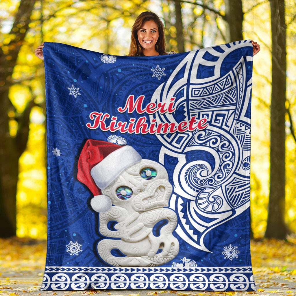 new-zealand-christmas-premium-blanket-hei-tiki-blue-pohutukawa-meri-kirihimete