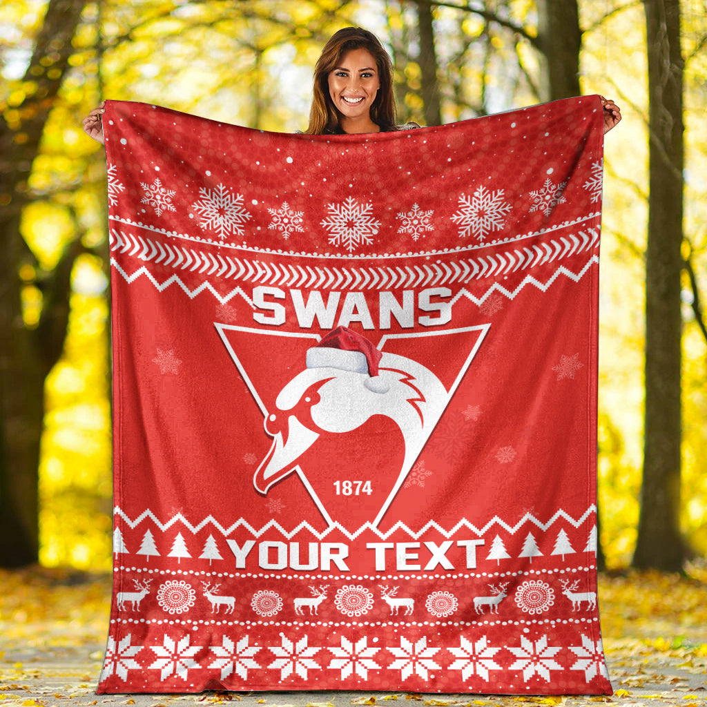 custom-personalised-swans-football-christmas-premium-blanket-sydney-indigenous-merry-xmas