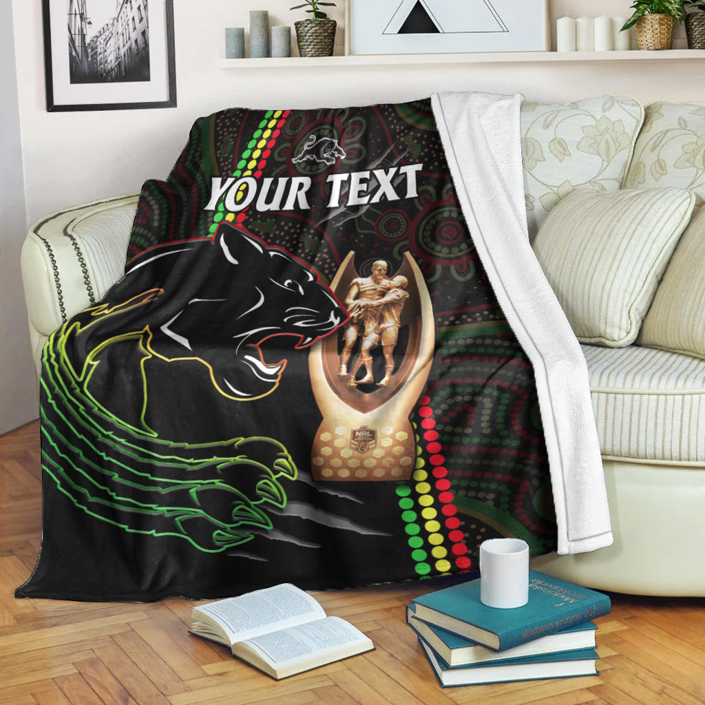 custom-personalised-panthers-rugby-permium-blanket-the-riff-2022-premiers-aboriginal-art