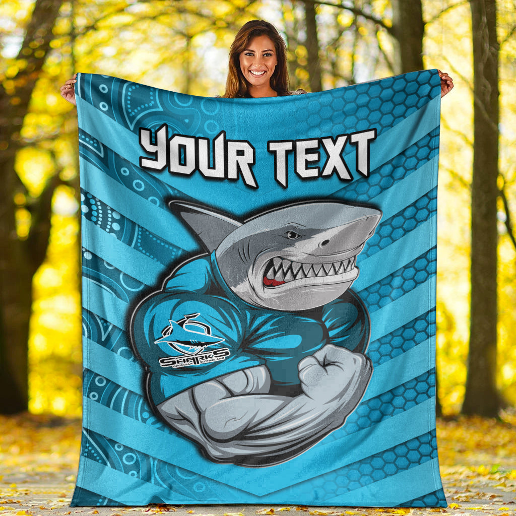 custom-personalised-sharks-rugby-premium-blanket-go-sharkies-aboriginal-sporty-version