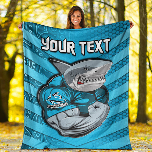 custom-personalised-sharks-rugby-premium-blanket-go-sharkies-aboriginal-sporty-version