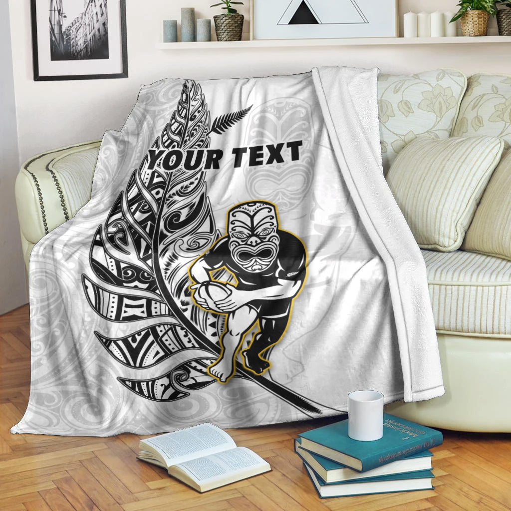custom-personalised-new-zealand-silver-fern-rugby-premium-blanket-all-black-maori-version-white