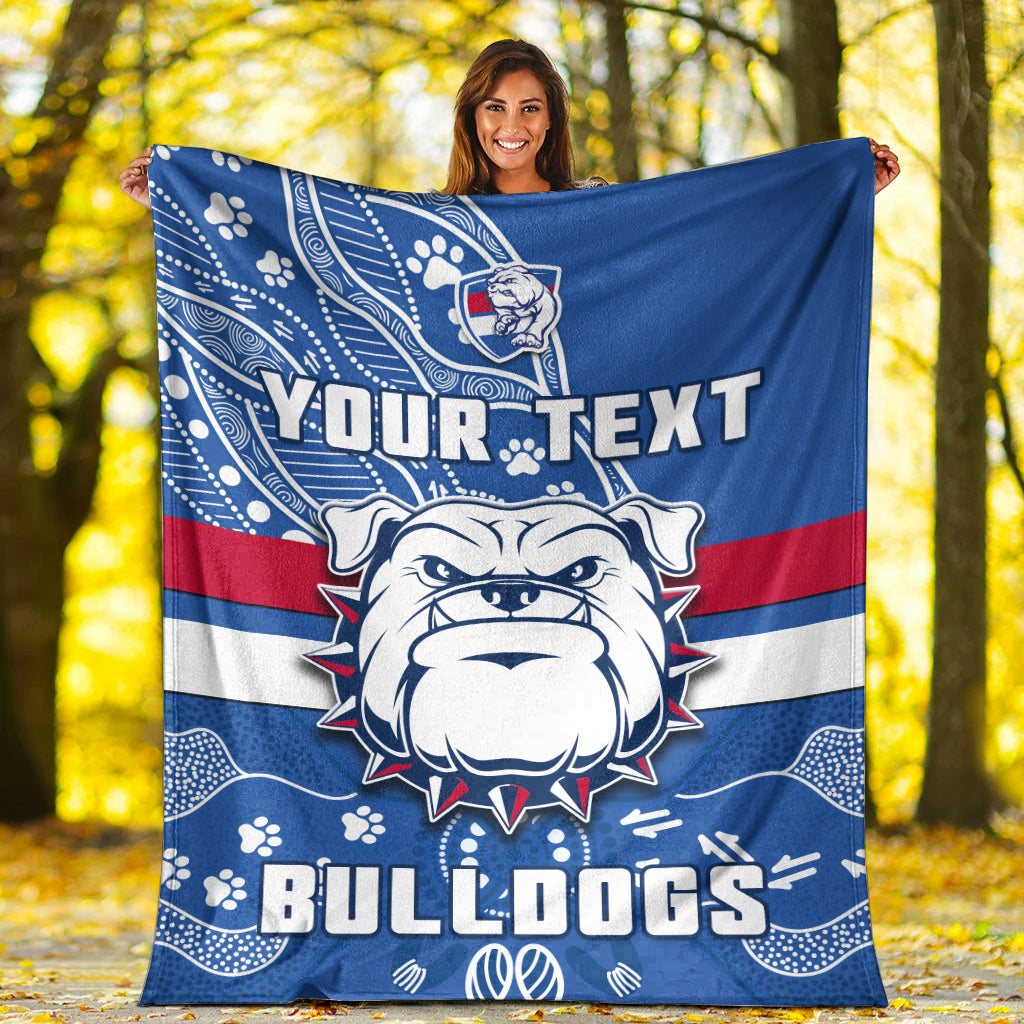 custom-personalised-bulldogs-football-premium-blanket-scraggers-1877-aboriginal-dot-painting-newest-version