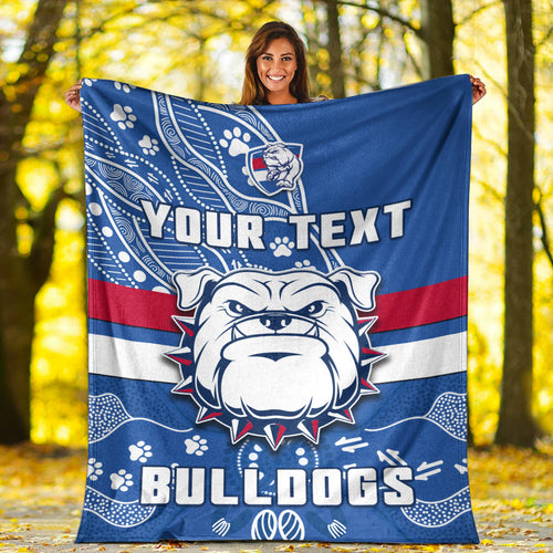 custom-personalised-bulldogs-football-premium-blanket-scraggers-1877-aboriginal-dot-painting-newest-version