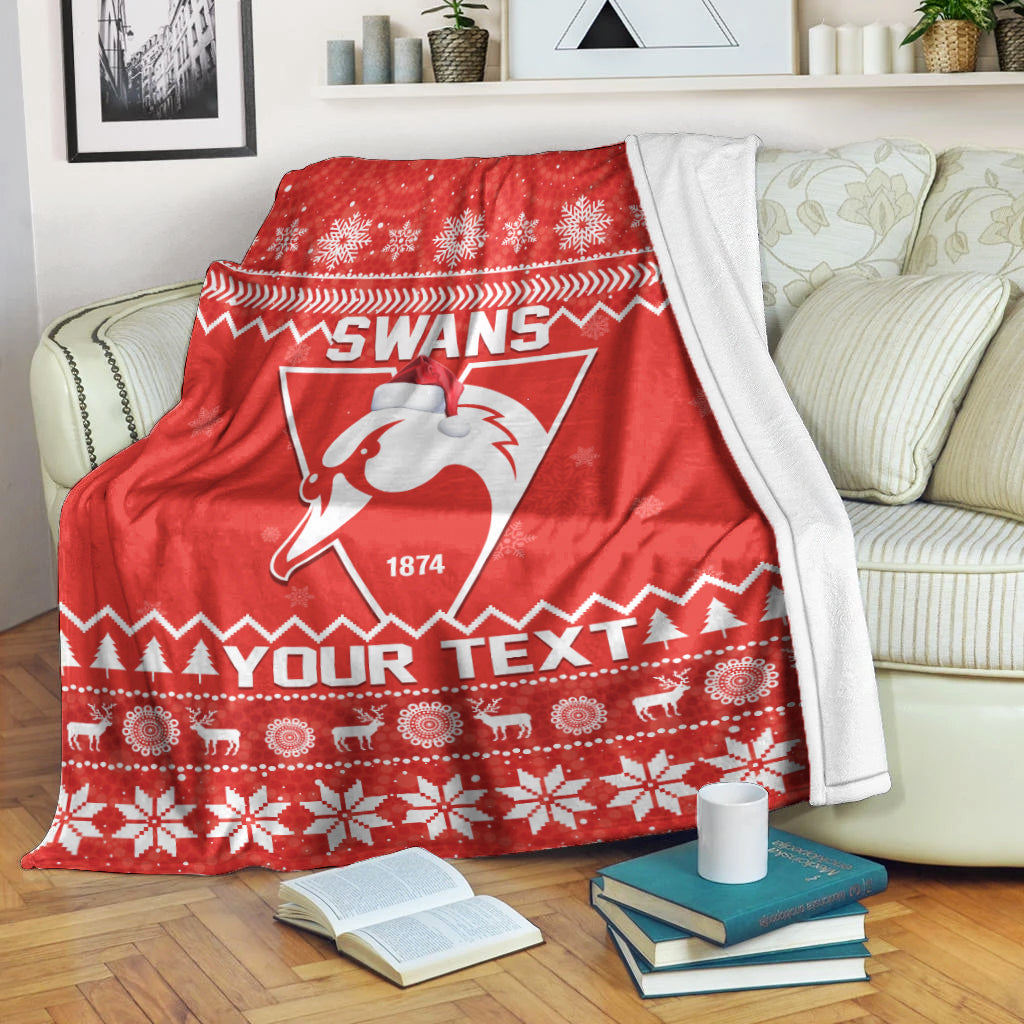 custom-personalised-swans-football-christmas-premium-blanket-sydney-indigenous-merry-xmas