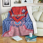 bulldogs-football-premium-blanket-western-doggies-aboriginal-art-ver01