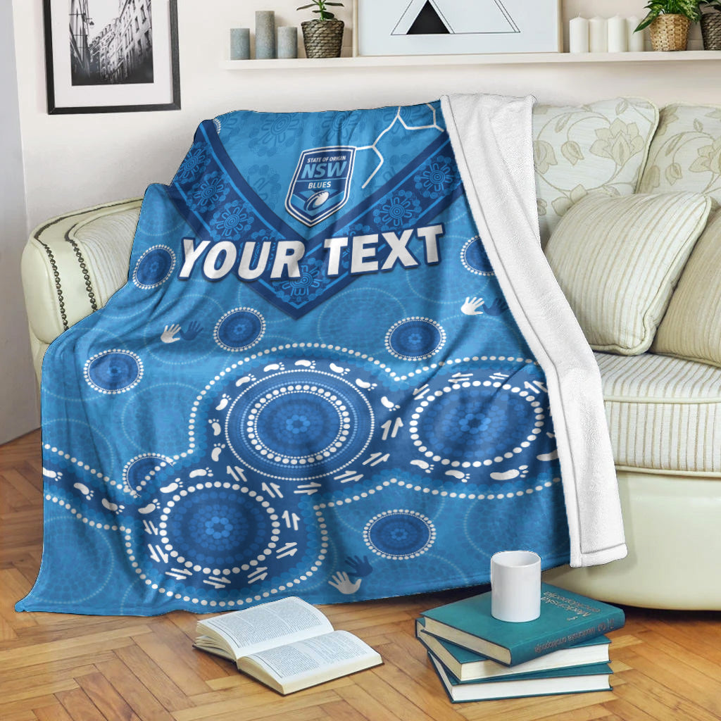 custom-personalised-nsw-blues-rugby-permium-blanket-new-south-wales-aboriginal-dot-painting-unique-version