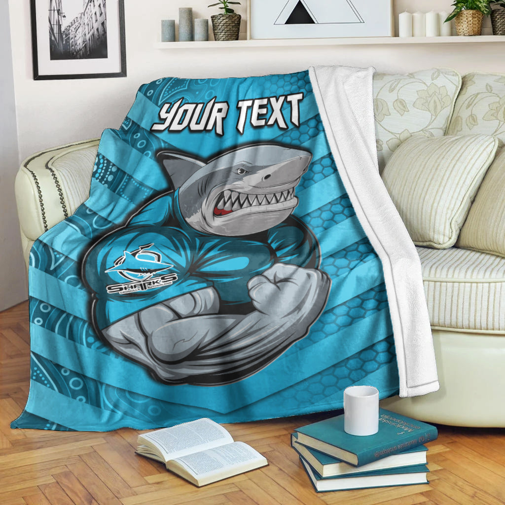 custom-personalised-sharks-rugby-premium-blanket-go-sharkies-aboriginal-sporty-version