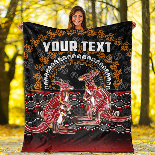custom-personalised-australia-valentine-premium-blanket-aboriginal-couple-kangaroos-my-love