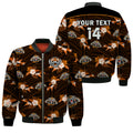 (Custom Text And Number) Wests Tigers Rugby Bomber Jacket Polynesian Tribal Mix Tropical Hawaiian Style LT14