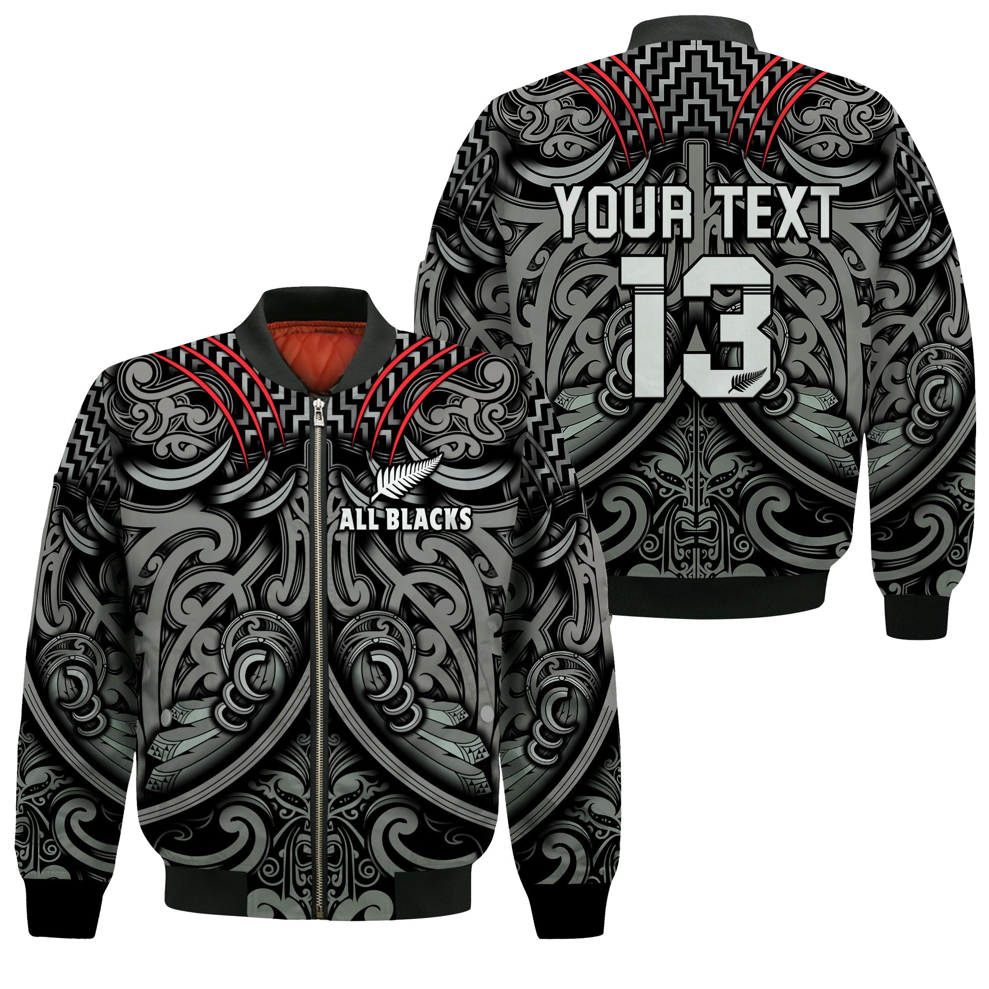 custom-text-and-number-new-zealand-silver-fern-rugby-bomber-jacket-all-black-nz-maori-pattern