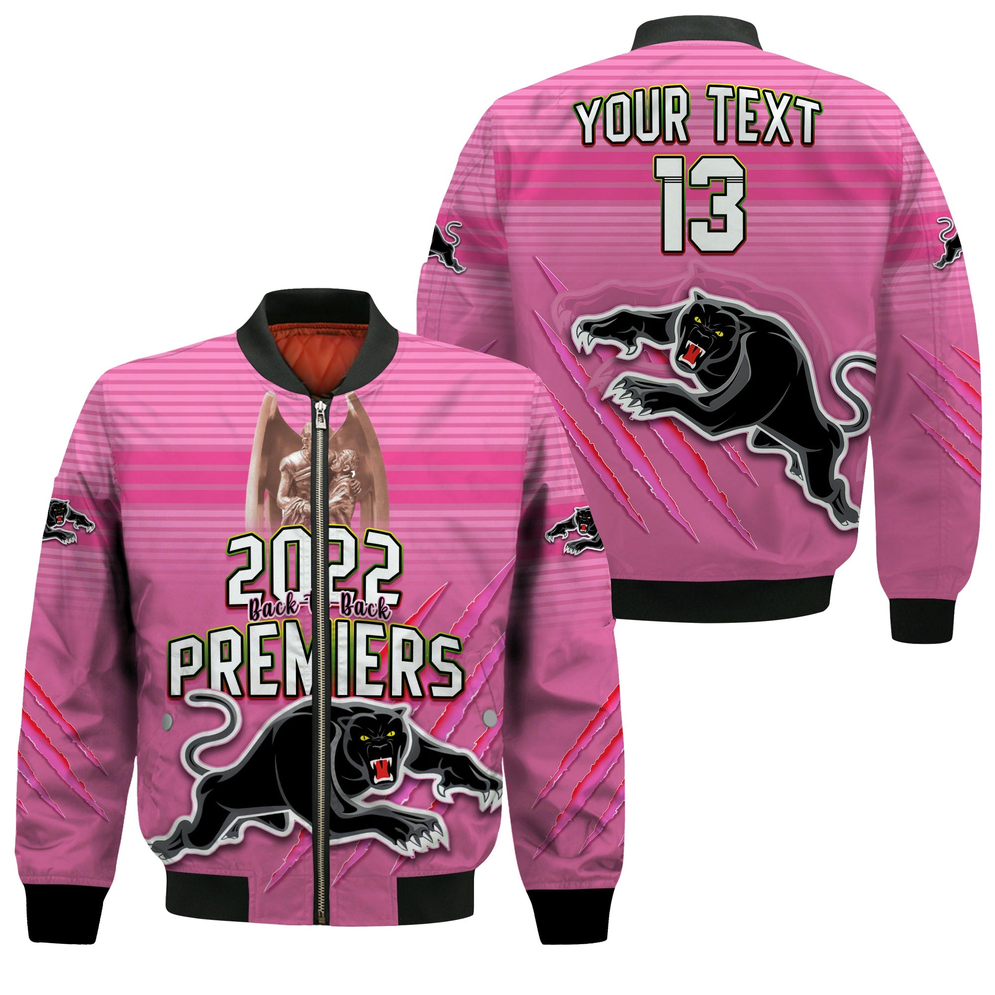 custom-text-and-number-panthers-proud-bomber-jacket-back-to-back-premiers-2022-version-pink