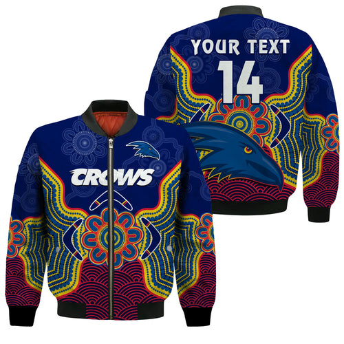 custom-text-and-number-adelaide-football-bomber-jacket-crows-aboriginal-art