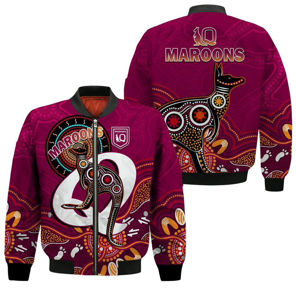 maroons-rugby-bomber-jacket-queensland-kangaroo-aboriginal-dot-paintings