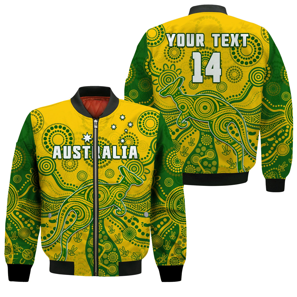 custom-text-and-number-australia-bomber-jacket-national-colours-proud-aussie-special-indigenous