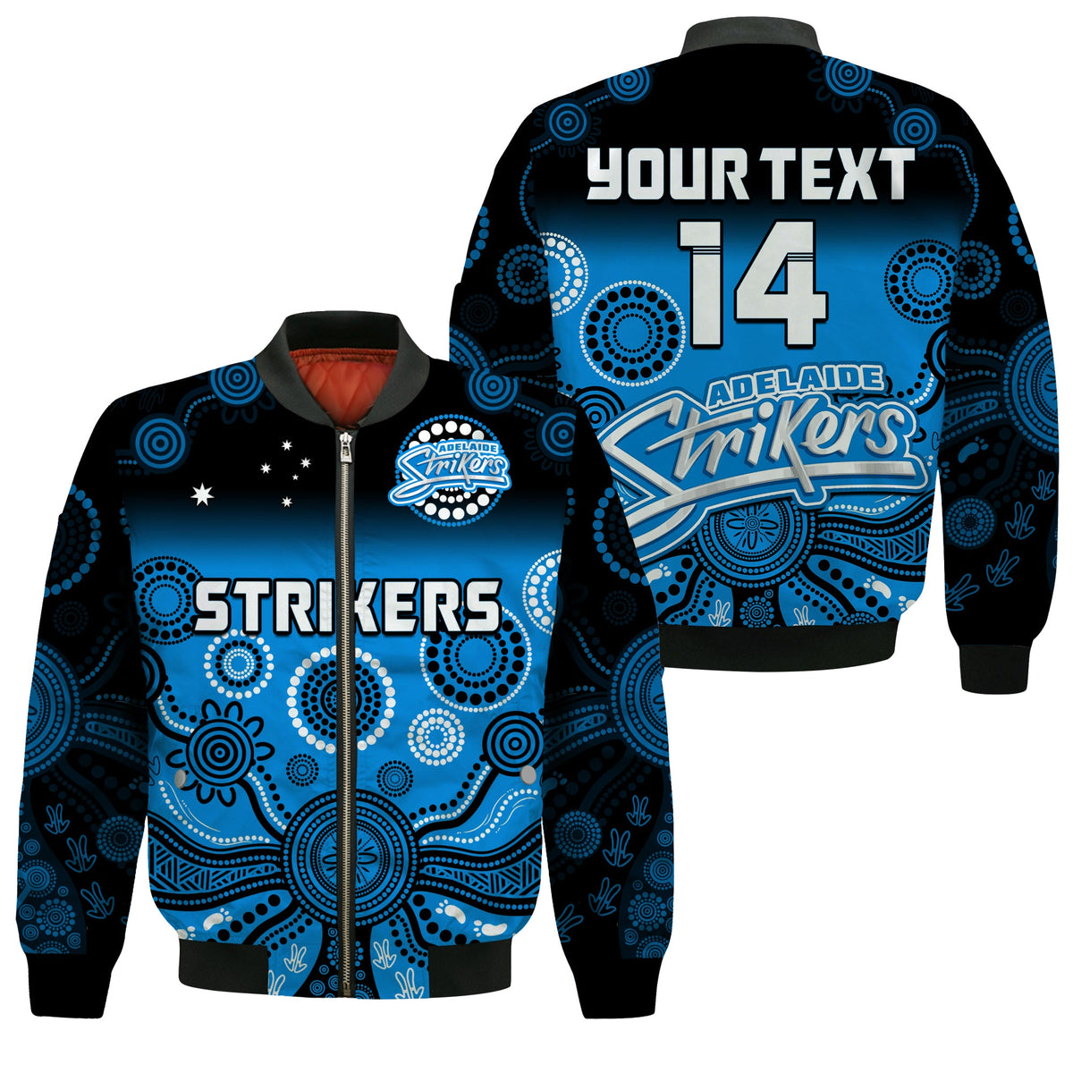 custom-text-and-number-adelaide-strikers-bomber-jacket-gradient-aboriginal-dot-painting
