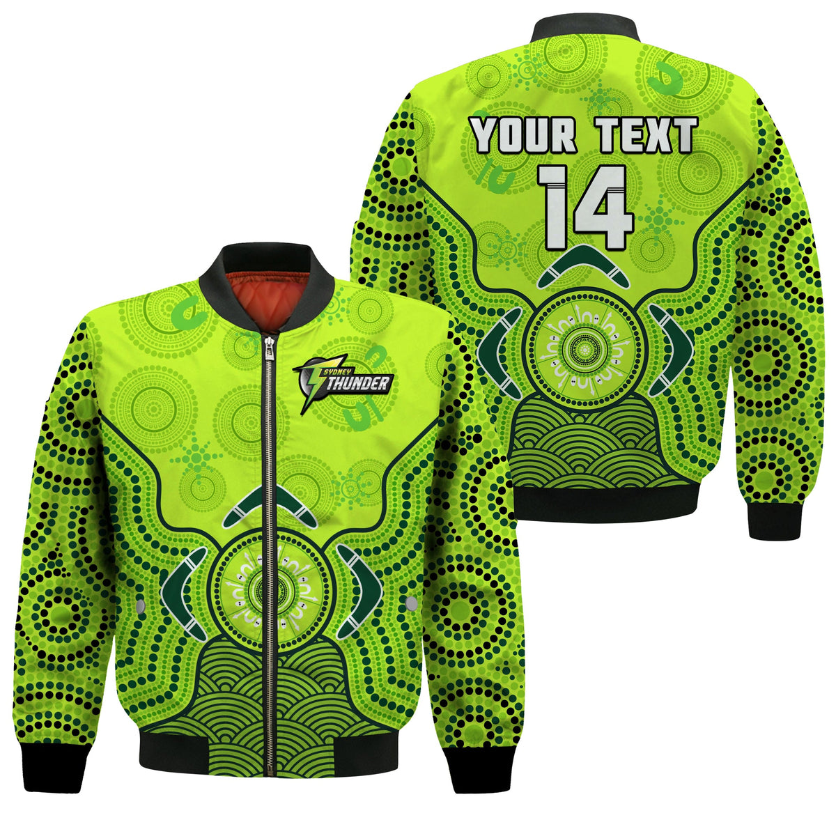 custom-text-and-number-sydney-thunder-bomber-jacket-gradient-aboriginal-dot-painting