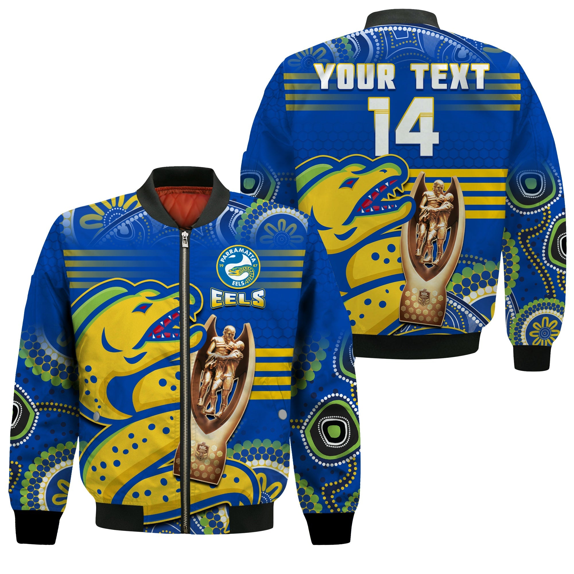 custom-text-and-number-parramatta-rugby-bomber-jacket-eels-premiers-2022-indigenous-artsy