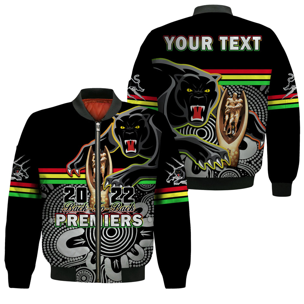 custom-personalised-panthers-rugby-bomber-jacket-pennies-premiers-2022-back-to-back-indigenous-original