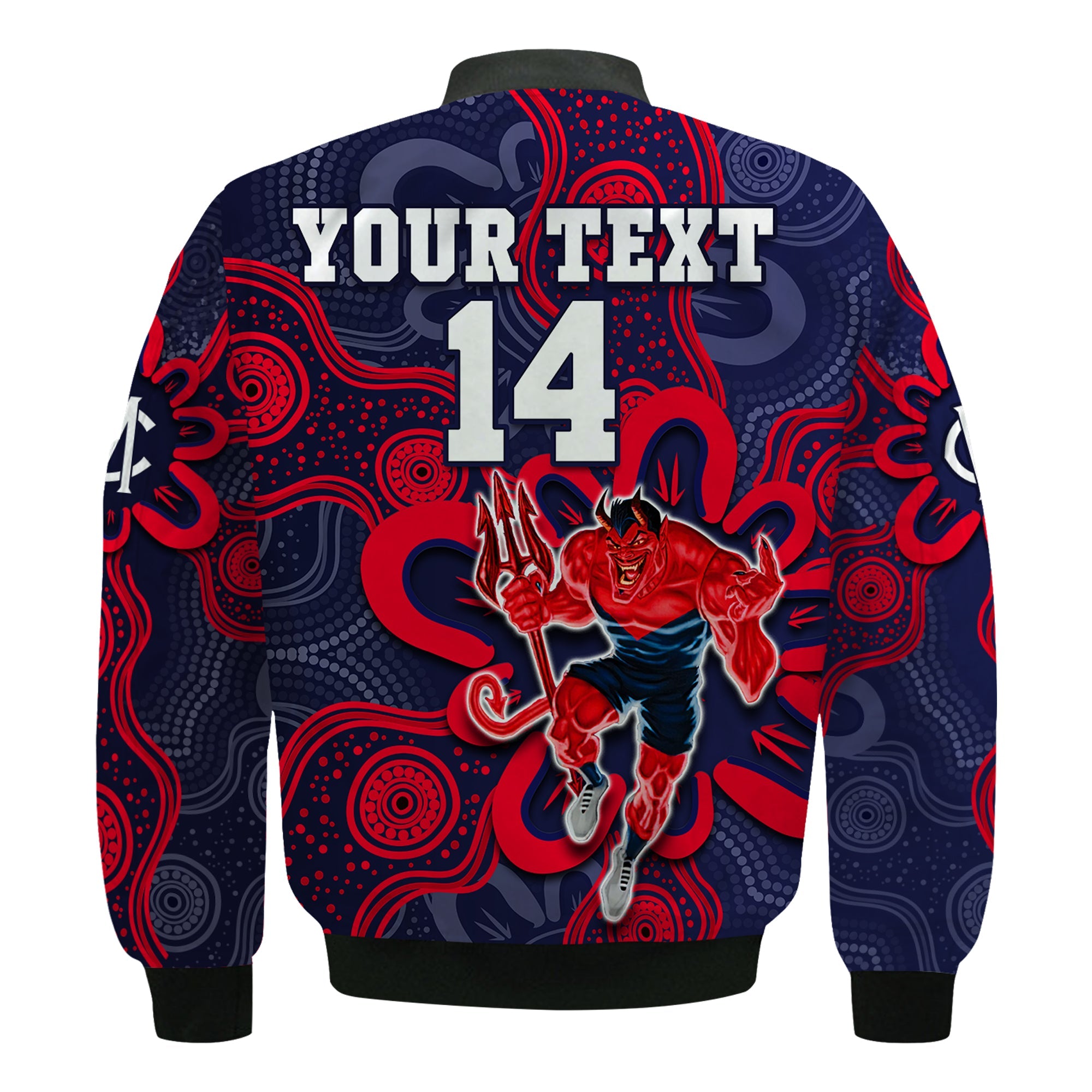 custom-text-and-number-demons-football-2022-bomber-jacket-australian-aboriginal-dot-painting