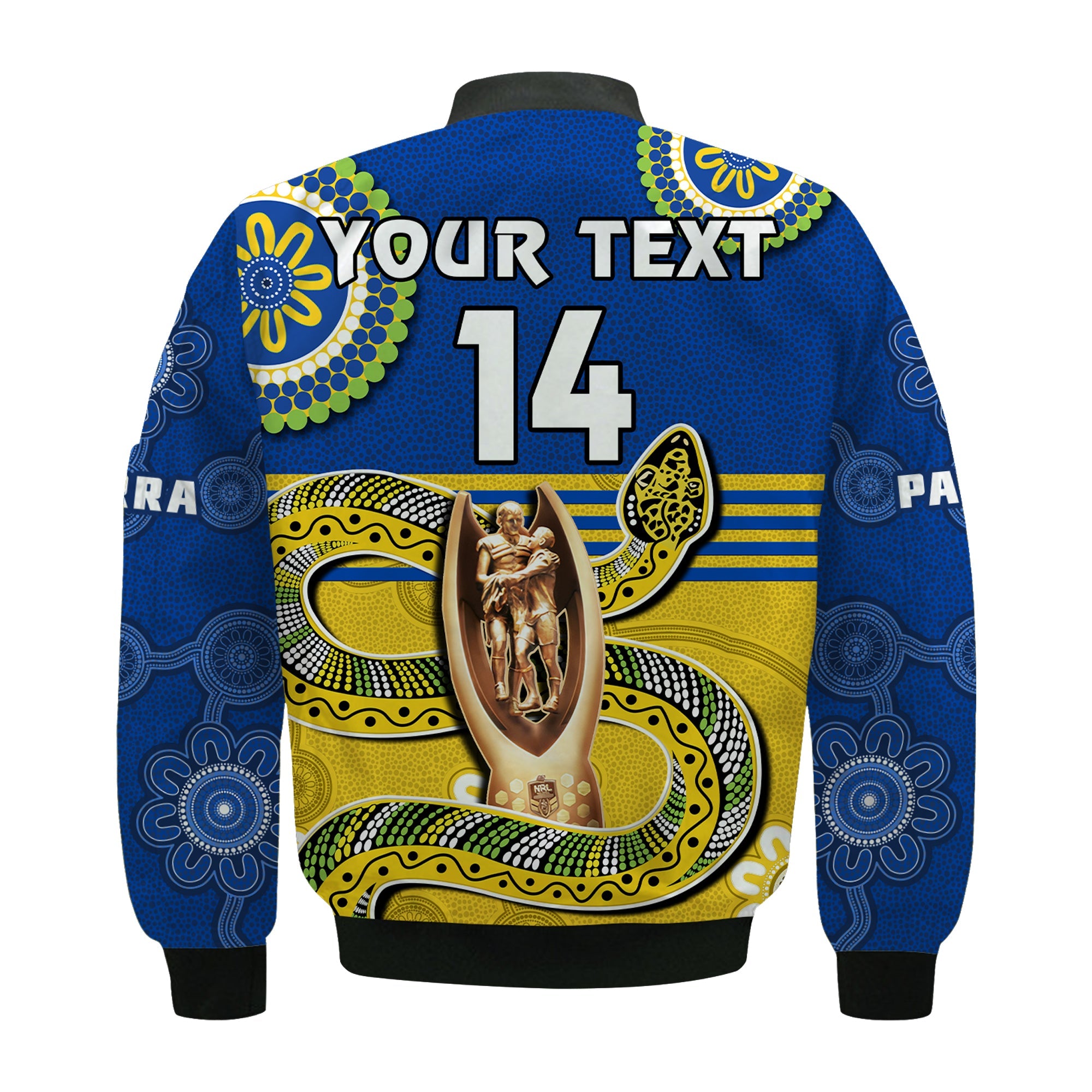 custom-text-and-number-eels-rugby-bomber-jacket-parra-2022-indigenous-proud-premiers