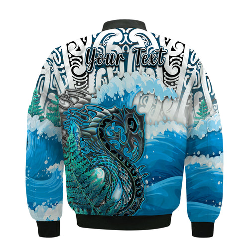 custom-personalised-manaia-maori-bomber-jacket-fern-aotearoa-blue-waves