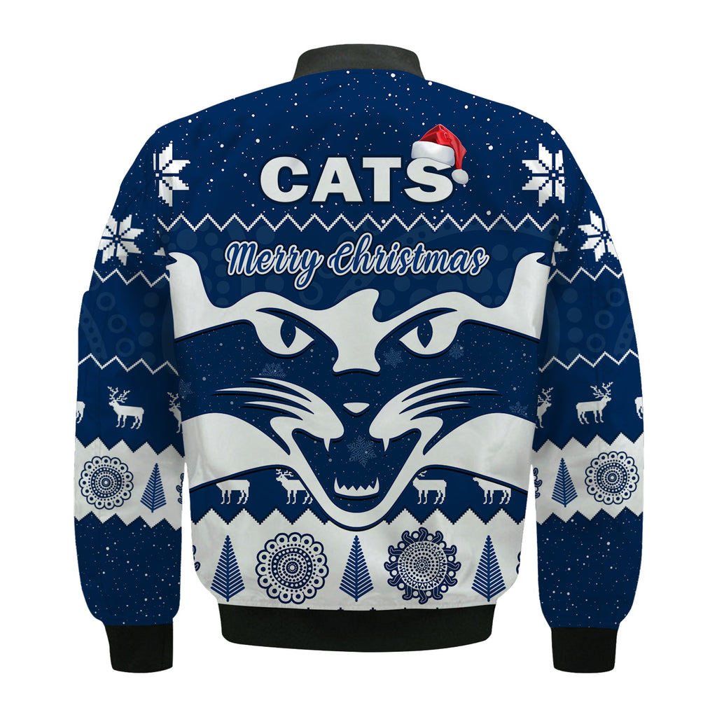 cats-football-christmas-bomber-jacket-geelong-aboriginal-painting