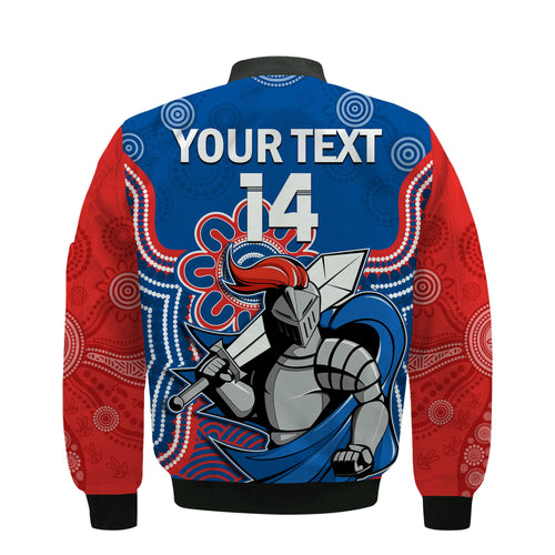 custom-text-and-number-knights-rugby-bomber-jacket-novocastrians-1987-aboriginal-art