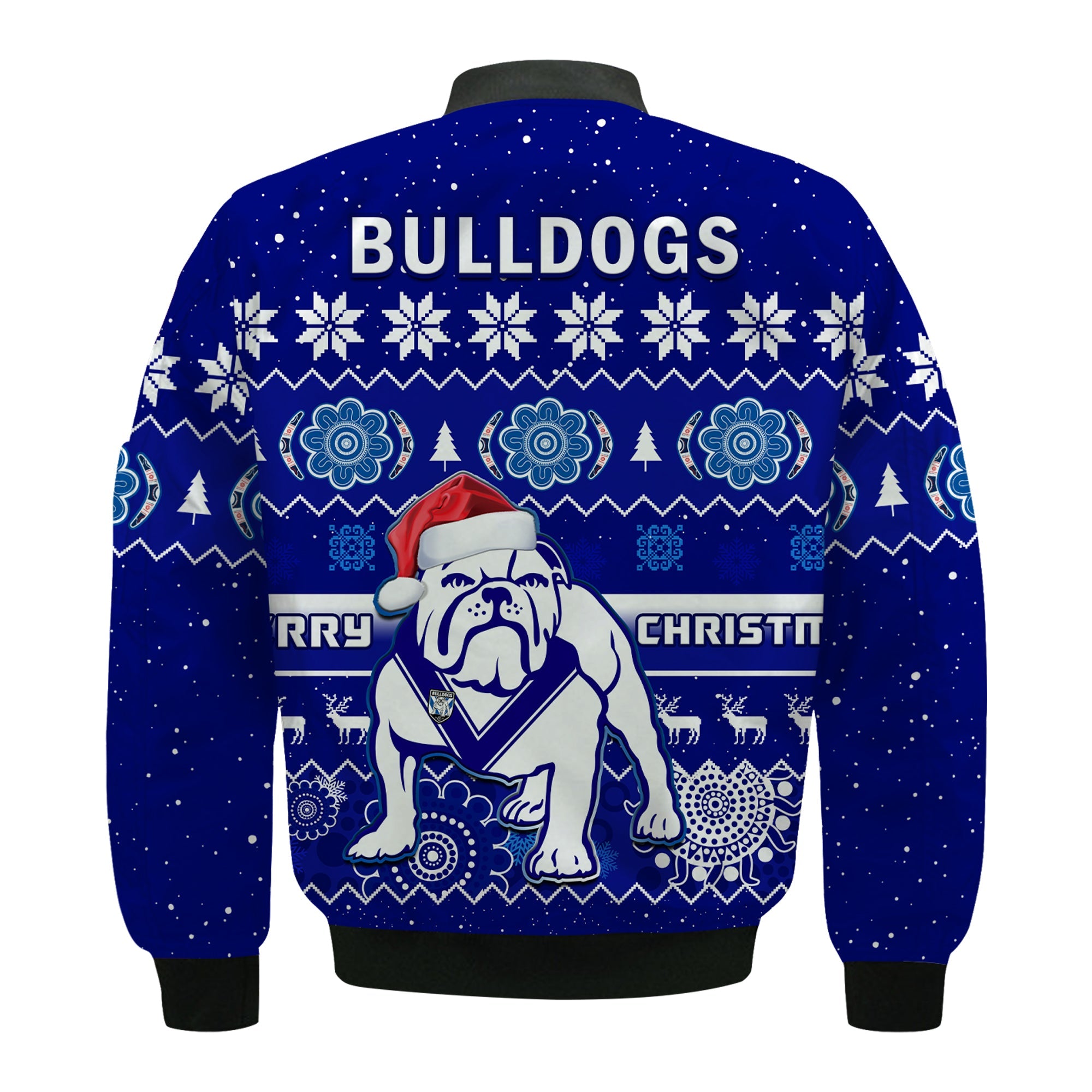 custom-personalised-bulldogs-rugby-christmas-bomber-jacket-berries-merry-xmas-aboriginal-art